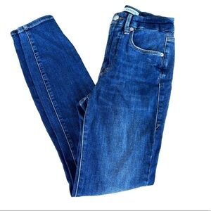Good American Good Legs Distressed Skinny Jeans Size 25 Stretch Medium Wash GUC